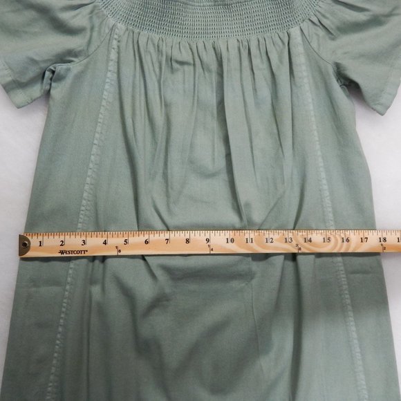 Vineyard Vines Smocked Dress Size S Short Sleeve Mini Womens Olive Green - Picture 5 of 8